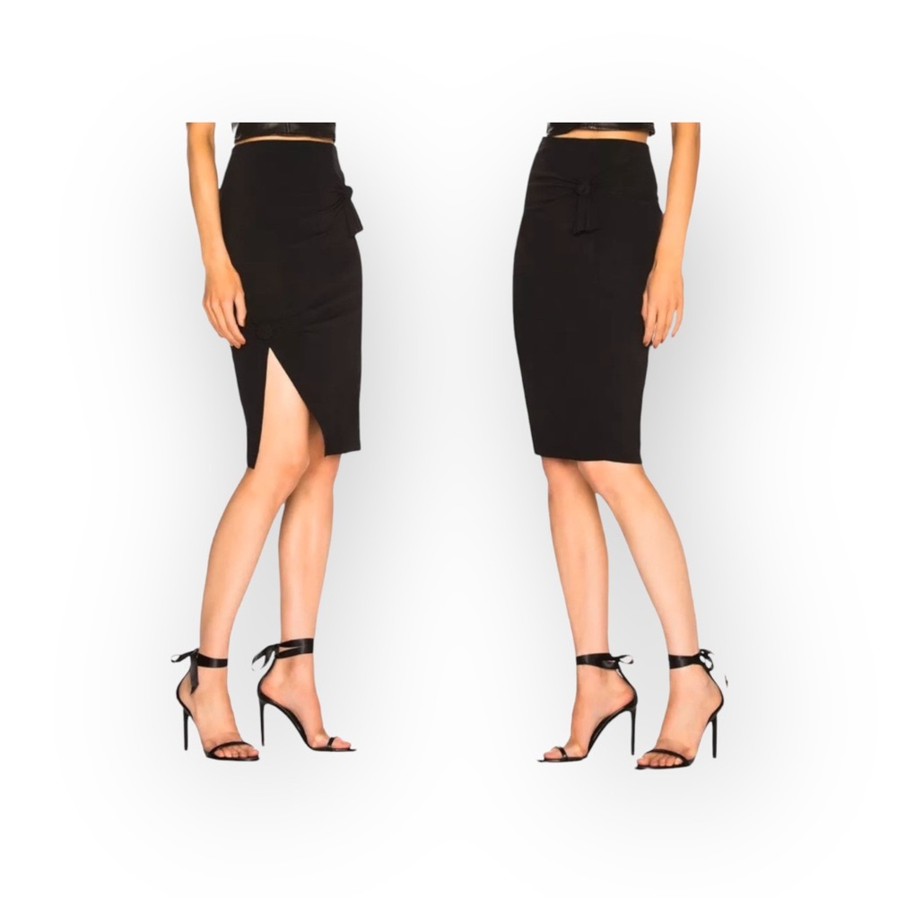 new Helmut Lang ♌︎ Slinky Sexy Knot Mini Skirt ♌︎ Black Stretch Jersey ♌︎ Large - Picture 3 of 17